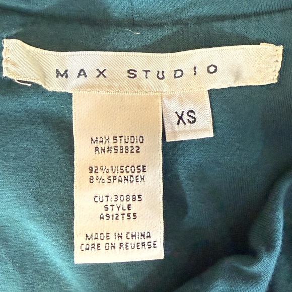 Max Studio teal cowl neck bodycon short sleeved dress Women’s size XS | ah - Picture 3 of 6